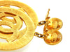 Vintage Chanel earrings CC logo huge hoop dangle