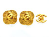 Vintage Chanel earrings CC logo flower large