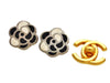 Vintage Chanel earrings black white camellia