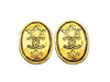 Vintage Chanel earrings CC logo crown round