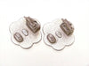 Vintage Chanel earrings camellia flower silver color