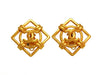 Vintage Chanel earrings CC logo rhombus