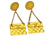 Vintage Chanel earrings CC logo 2.55 flap bag dangle