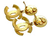 Vintage Chanel earrings CC logo dangle large