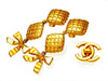 Vintage Chanel earrings rhombus ribbon dangle