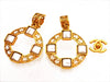 Vintage Chanel earrings CC logo pearl hoop dangle