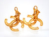 Authentic vintage Chanel earrings gold CC logo