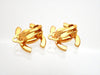 Authentic vintage Chanel earrings gold CC logo black "CHANEL" lettering