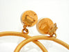 Authentic vintage Chanel earrings dangled gold hoop CC pearl