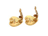 Authentic vintage Chanel earrings Black heart gold CC logo