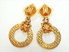 Authentic vintage Chanel earrings gold CC logo dangled thick hoop
