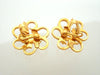 Authentic vintage Chanel earrings gold flower with CC logo