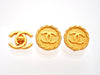 Authentic vintage Chanel earrings gold CC Framed round double C