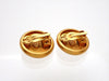 Authentic vintage Chanel earrings gold CC round button logo