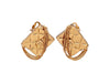 Authentic vintage Chanel earrings gold quilted bag