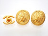 Authentic vintage Chanel earrings gold angel medal