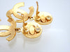 Authentic vintage Chanel earrings Dotted Round Clip CC logo double C Dangled