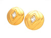 Authentic vintage Chanel earrings Round Rhombus Stone