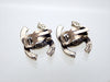 Authentic vintage Chanel earrings Silver CC logo double C engraved