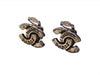 Authentic vintage Chanel earrings Silver CC logo double C Engraved