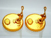 Authentic vintage Chanel earrings CC logo Framed round double C