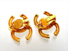 Authentic vintage Chanel earrings gold CC logo double C