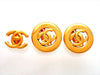 Authentic vintage Chanel earrings Gold Round CC Logo