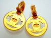 Authentic vintage Chanel earrings CC turnlock logo round dangled