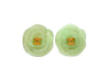 Authentic vintage Chanel earrings Pale Green Camellia CC logo