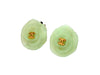 Authentic vintage Chanel earrings Pale Green Camellia CC logo