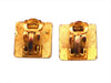 Authentic vintage Chanel earrings Matte Gold Square CC turnlock logo