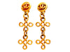 Authentic vintage Chanel earrings CC logo Twisted Chain Dangled