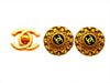 Authentic vintage Chanel earrings Decorative CC logo Round