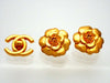 Authentic vintage Chanel earrings Gold Camellia