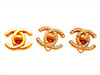 Authentic vintage Chanel earrings Turnlock CC logo Rhinestone