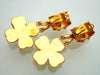 Authentic vintage Chanel earrings CC Logo Clover Faux Pearl Dangled