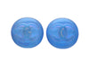 Authentic vintage Chanel earrings Pale Blue Gripoix Stone CC logo