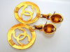 Authentic vintage Chanel earrings CC Letter Logo Round Dangled