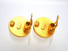 Authentic vintage Chanel earrings Gold Camellia Letter logo Round