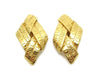 Authentic vintage Chanel earrings gold logo ribbon rhombus