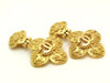 Authentic vintage Chanel earrings swing gold CC flower dangle