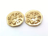 Authentic vintage Chanel earrings gold logo horse round