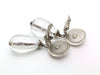 Authentic vintage Chanel earrings silver CC swing clear drop dangle