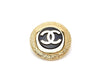 Authentic vintage Chanel earrings black gold CC round