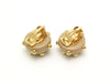 Authentic vintage Chanel earrings gold CC beige small ball
