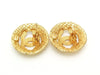 Authentic vintage Chanel earrings gold quilted CC large