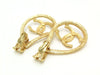 Authentic vintage Chanel earrings gold CC drop hoop logo 2way dangle