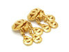 Authentic vintage Chanel earrings gold CC heart swing drop dangle