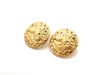 Authentic vintage Chanel earrings gold lion CC round