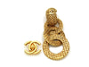 Authentic vintage Chanel earrings gold CC triple hoop dangle clip on